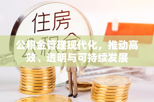 洪洞公积金管理现代化，推动高效、透明与可持续发展
