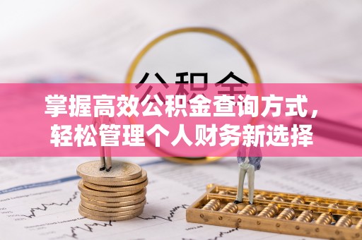 洪洞掌握高效公积金查询方式，轻松管理个人财务新选择